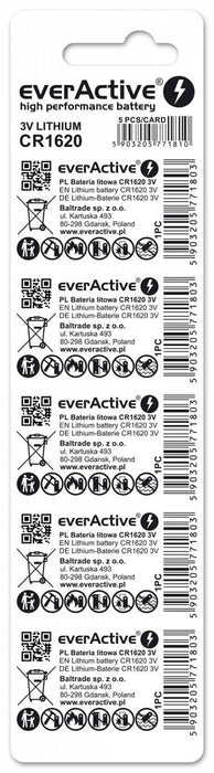 EAN 5903205771810 - Everactive CR16205BL pila doméstica Batería de un solo uso CR1620 Litio imagen 2