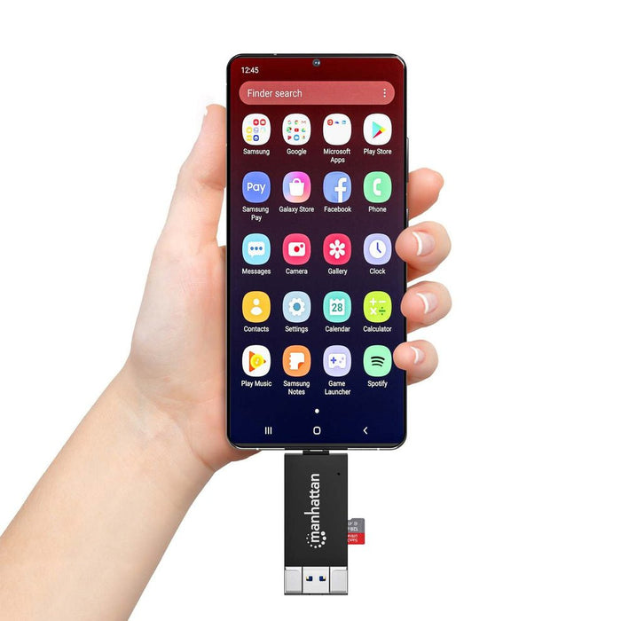 EAN 766623102735 - Manhattan 102735 lector de tarjeta USB 3.2 Gen 1 (3.1 Gen 1) Type-A/Type-C Negro, Transparente imagen 7