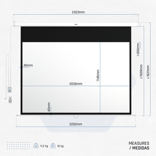 EAN 8435364308882 - iggual PSIPS203 pantalla de proyección 2,34 m (92") 16:9 imagen 2