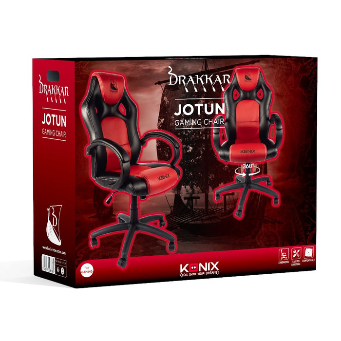 EAN 3328170283380 - Konix Drakkar KX DK JOTUN GAMING CHAIR Silla para videojuegos universal Asiento acolchado Negro, Rojo imagen 5