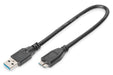 EAN 4016032325574 - Digitus AK-300117-003-S cable USB USB 3.2 Gen 1 (3.1 Gen 1) 0,25 m USB A Micro-USB B Negro imagen 1