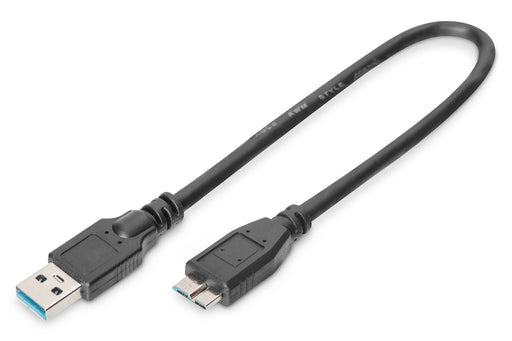 EAN 4016032325574 - Digitus AK-300117-003-S cable USB USB 3.2 Gen 1 (3.1 Gen 1) 0,25 m USB A Micro-USB B Negro imagen 1