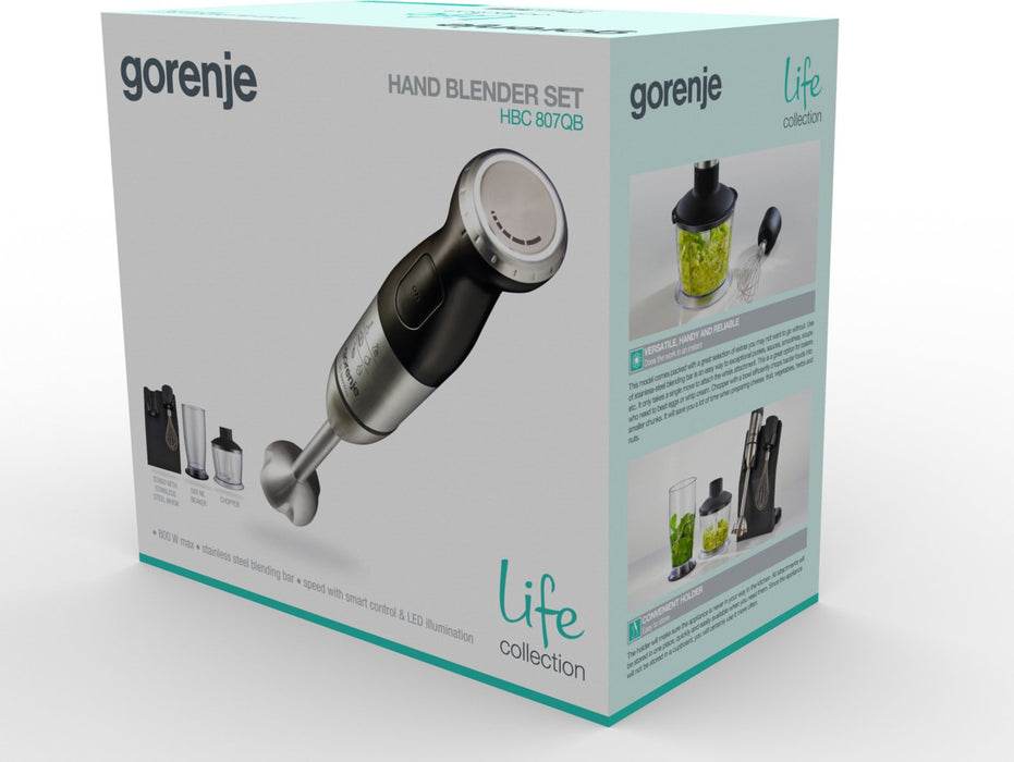 EAN 3838782393914 - Gorenje HBC807QB 0,5 L Batidora de mano 800 W Negro, Acero inoxidable imagen 3