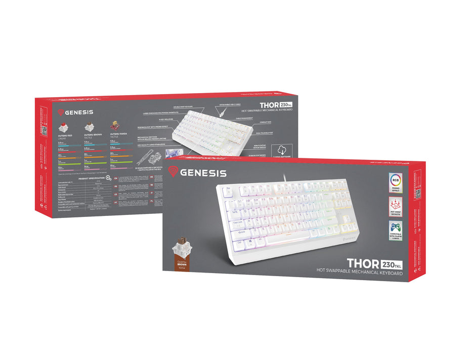 EAN 5901969443301 - GENESIS Thor 230 TKL teclado Juego USB + RF Wireless + Bluetooth QWERTY Blanco imagen 18