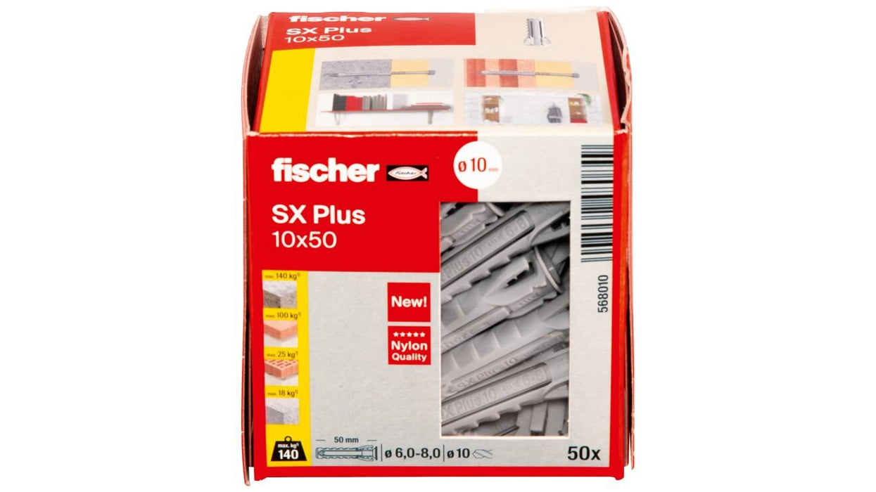 EAN 4048962480849 - Fischer 568010 tornillo de anclaje y taco 50 pieza(s) Anclaje de expansión 50 mm imagen 4