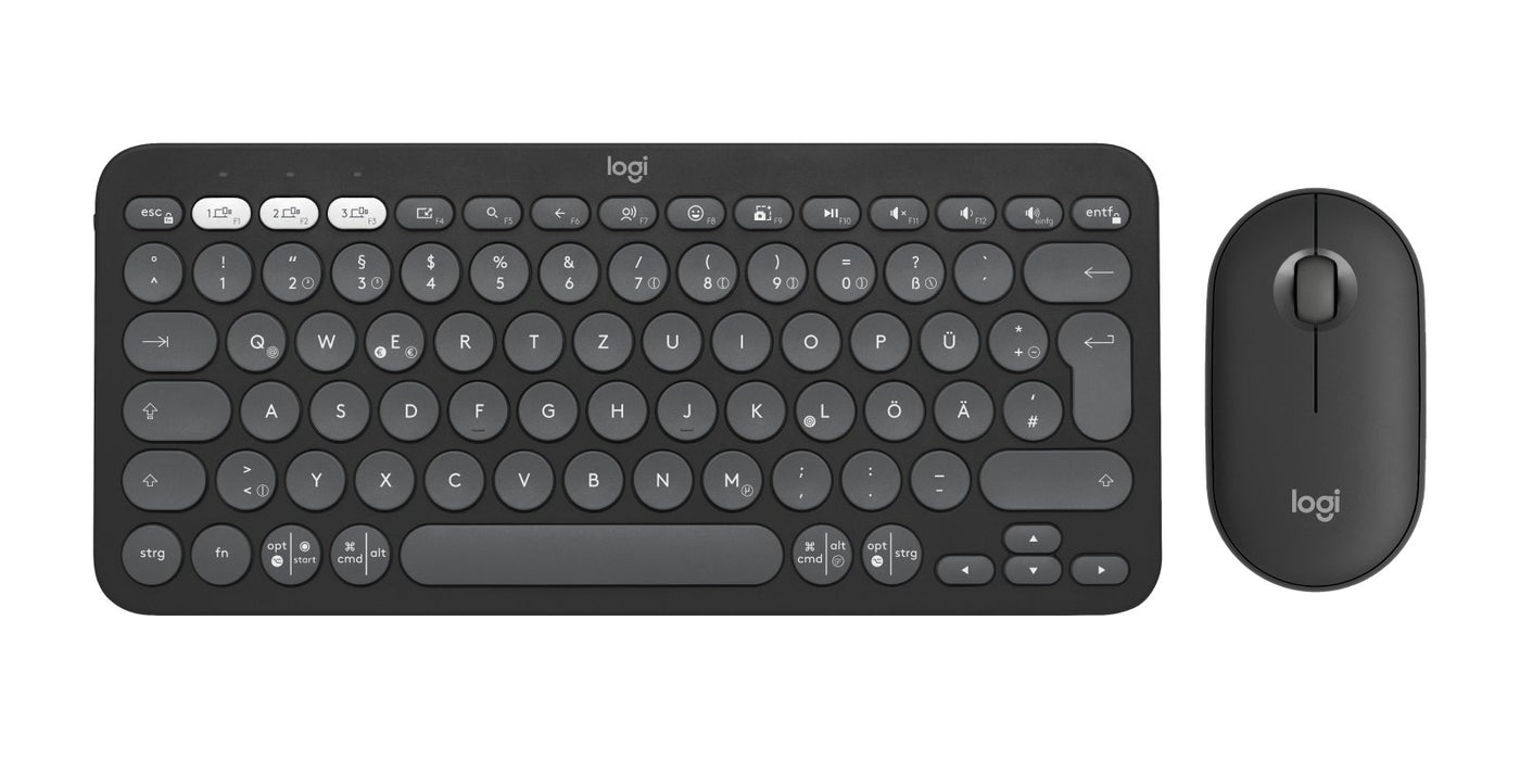 EAN 5099206115811 - Logitech 920-012203 teclado Ratón incluido Universal RF Wireless + Bluetooth QWERTZ Alemán Grafito imagen 1
