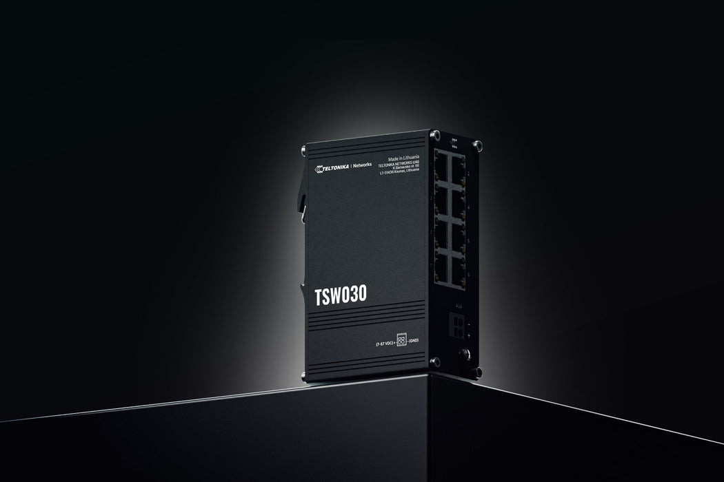 EAN 4779051841431 - Teltonika NETWORKS TSW030 8-Port Ethernet Switch No administrado Fast Ethernet (10/100) Negro imagen 7