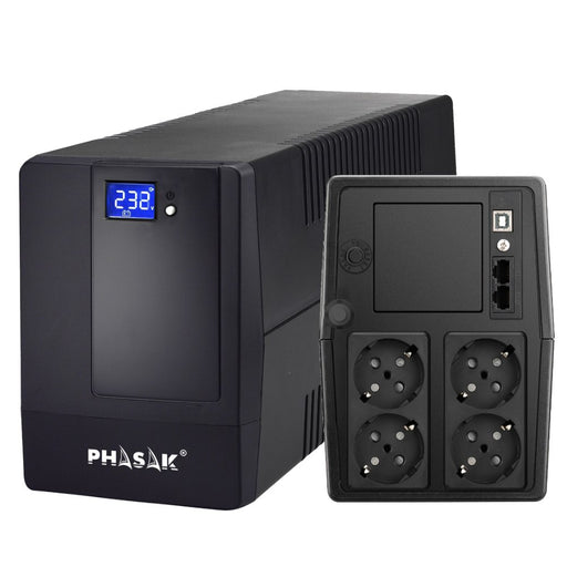 EAN 5605922015023 - Phasak Esential sistema de alimentación ininterrumpida (UPS) Línea interactiva 1 kVA 600 W 4 salidas AC imagen 1