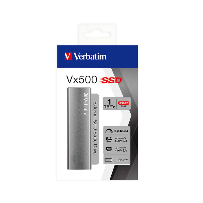 EAN 0023942474449 - Verbatim Vx500 1 TB USB Tipo C 3.2 Gen 2 (3.1 Gen 2) Plata imagen 3