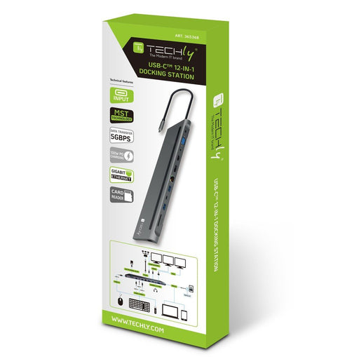 EAN 8059018365368 - Techly IUSB31C-DOCK12DPHD base para portátil y replicador de puertos Alámbrico USB 3.2 Gen 1 (3.1 Gen 1)  imagen 2