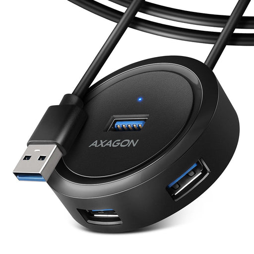 EAN 8595247906199 - Axagon HUE-P1AL hub de interfaz USB 3.2 Gen 1 (3.1 Gen 1) Type-A 5000 Mbit/s Negro imagen 1