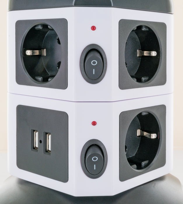 EAN 4004005036435 - Schwaiger STDT2718 base múltiple 1,8 m 7 salidas AC Interior Negro, Blanco imagen 6