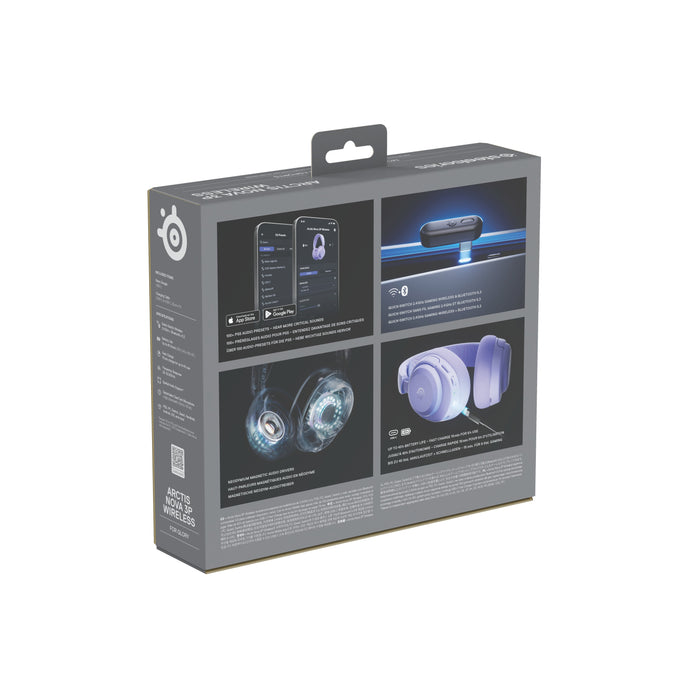 EAN 5707119061315 - Steelseries Arctis Nova 3P Auriculares Inalámbrico Diadema Música/uso diario Bluetooth Lavanda imagen 7