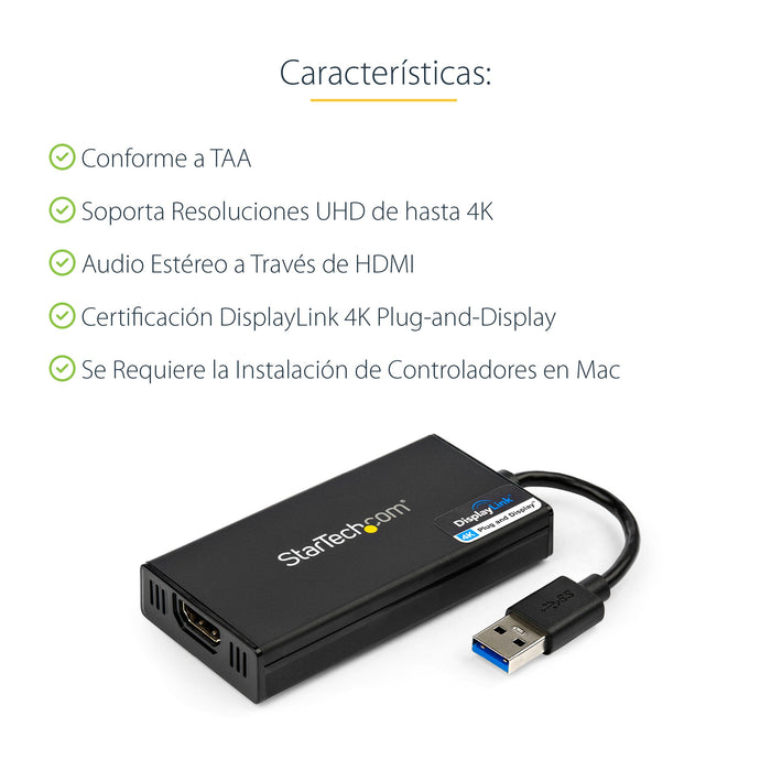 EAN 0065030859271 - StarTech.com USB32HD4K Adaptador gráfico USB 3840 x 2160 Pixeles Negro imagen 8