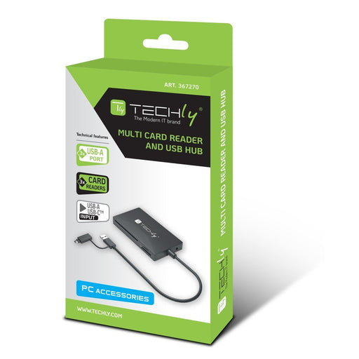 EAN 8059018367270 - Techly IUSB-CARD-AC582 lector de tarjeta USB 3.2 Gen 1 (3.1 Gen 1) Type-A/Type-C Negro imagen 2