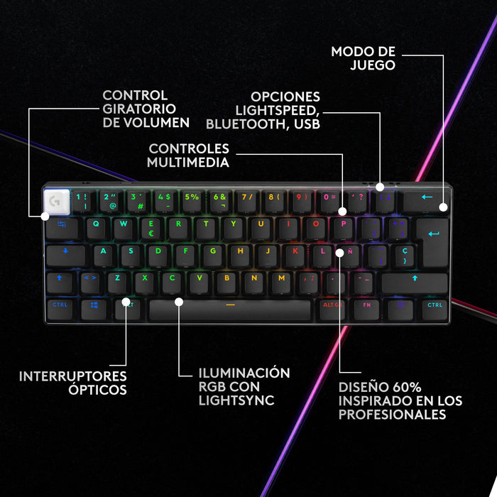 EAN 5099206112858 - Logitech G 920-011911 teclado Juego USB + RF Wireless + Bluetooth QWERTY Internacional de EE.UU. Negro imagen 11