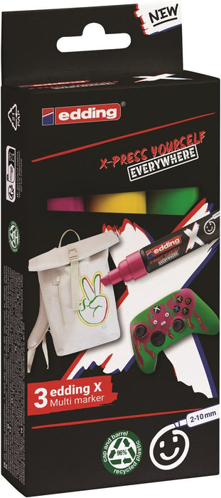 EAN 4057305067128 - Edding 6900 X Multimarker marcador permanente Punta de cincel Verde, Rosa, Amarillo 3 pieza(s) imagen 7