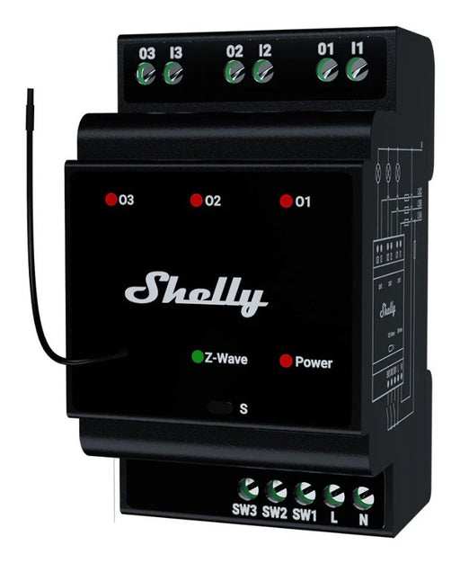 EAN 3800235269336 - Shelly Wave PRO 3 alimentación del relé Negro imagen 2