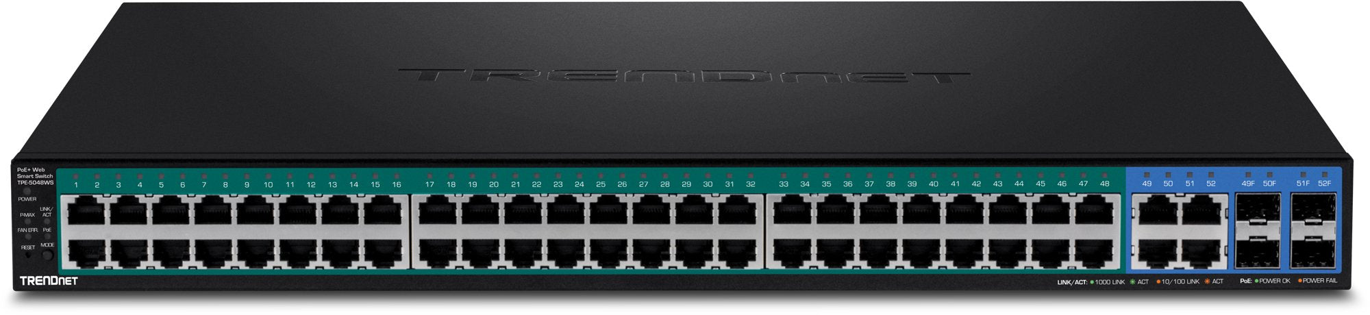 EAN 0710931161168 - Trendnet TPE-5048WS switch Gestionado Gigabit Ethernet (10/100/1000) Energía sobre Ethernet (PoE) 1U Negr imagen 2