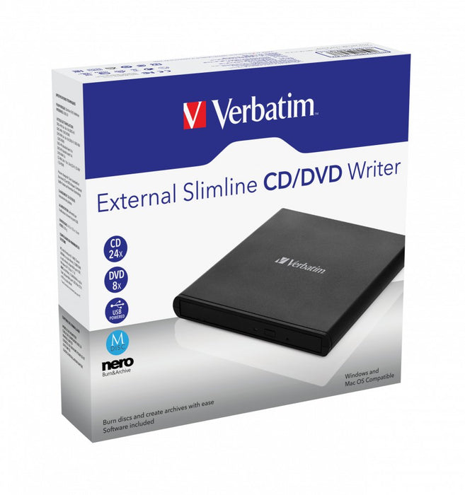 EAN 0023942535041 - Verbatim External Slimline CD/DVD Writer unidad de disco óptico DVD±RW Negro imagen 3
