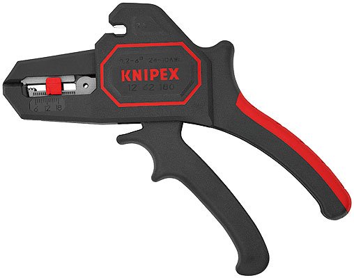 EAN 4003773054573 - Knipex 12 62 180 crimpadora Herramienta pelacables Negro, Rojo imagen 1