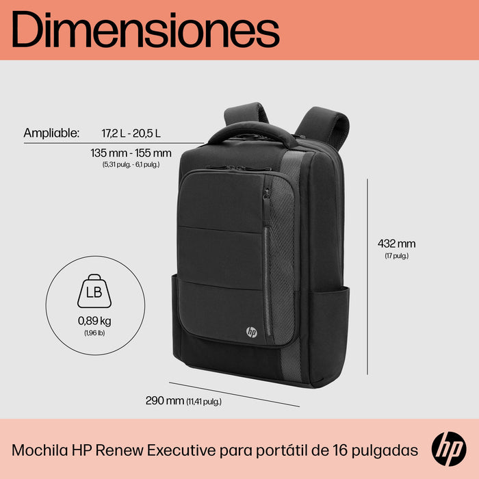 EAN 0196548662371 - HP Renew Executive 16-inch Laptop Backpack 40,9 cm (16.1") Negro imagen 2