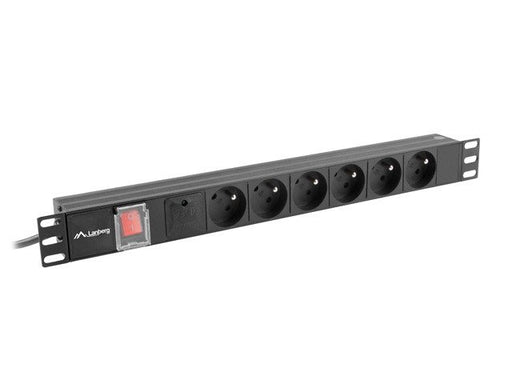 EAN 5901969429725 - Lanberg PDU-06E-0200-BK unidad de distribución de energía (PDU) 6 salidas AC 1U Negro imagen 2