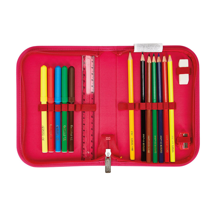 EAN 4008110283920 - Herlitz SoftLight Plus Stars&Strips juego de mochila escolar Chica Poliéster Rosa, Rojo imagen 3