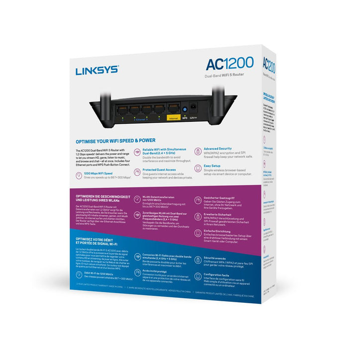 EAN 4260184668588 - Linksys E5400 router inalámbrico Ethernet rápido Doble banda (2,4 GHz / 5 GHz) Negro imagen 11