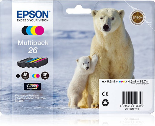 EAN 8715946519869 - Epson Polar bear C13T26164010 cartucho de tinta 1 pieza(s) Original Negro, Cian, Magenta, Amarillo imagen 1