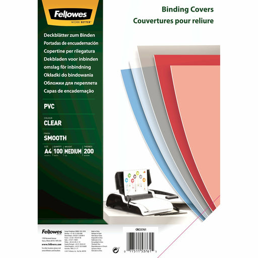 EAN 0077511537615 - Fellowes 5376102 cubierta A4 PVC Transparente 100 pieza(s) imagen 1