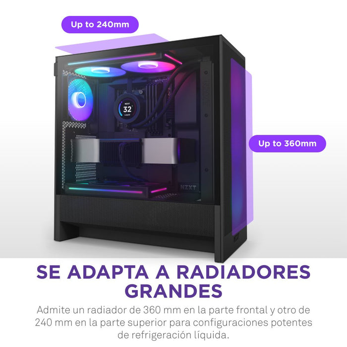 EAN 5056547205878 - NZXT H5 Flow RGB Midi Tower Negro imagen 9