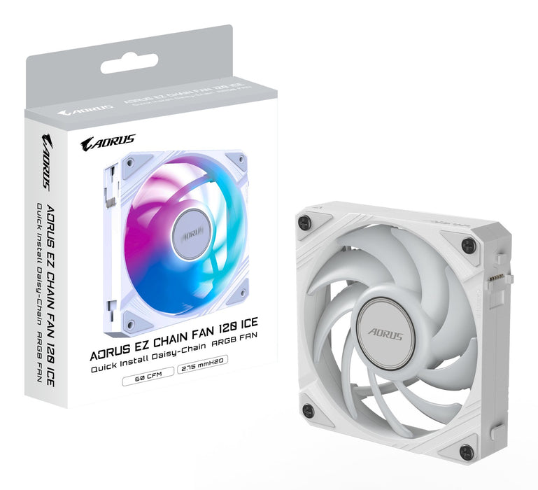 EAN 4719331555207 - GIGABYTE AORUS EZ CHAIN FAN 120 ICE Placa base Ventilador 12 cm Blanco 1 pieza(s) imagen 7