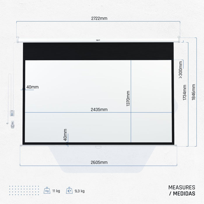 EAN 8435364307779 - iggual PSIES243 pantalla de proyección 2,79 m (110") 16:9 imagen 6