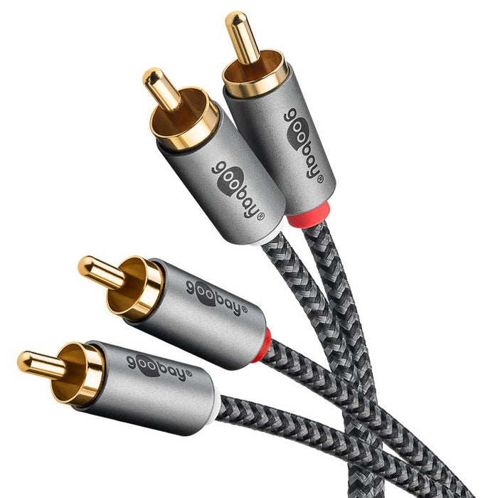 EAN 4040849652912 - Goobay 65291 cable de audio 0,5 m 2 x RCA Negro, Plata imagen 4