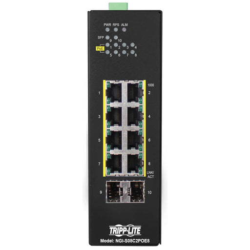 EAN 37332266996 - Tripp Lite NGI-S08C2POE8 switch Gestionado Gigabit Ethernet (10/100/1000) Energía sobre Ethernet (PoE) Negr imagen 1