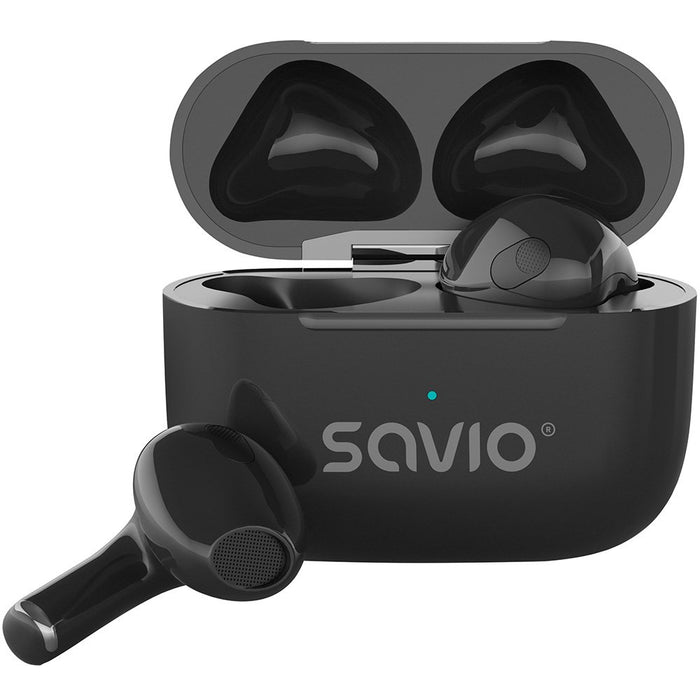 EAN 5901986049500 - Savio TWS-02 PRO auricular y casco Auriculares Inalámbrico Dentro de oído Música/uso diario USB Tipo C Bl imagen 5