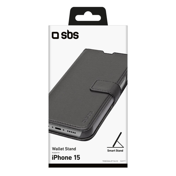 EAN 8018417452277 - SBS TEBKWALIP1561K funda para teléfono móvil 15,5 cm (6.1") Funda cartera Negro imagen 3