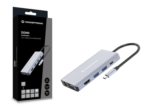 EAN 4015867230893 - Conceptronic DONN20G Alámbrico USB 3.2 Gen 1 (3.1 Gen 1) Type-C Gris imagen 2