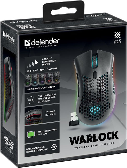 EAN 4714033527095 - Defender WARLOCK GM-709L ratón Juego mano derecha RF inalámbrico Óptico 2400 DPI imagen 10