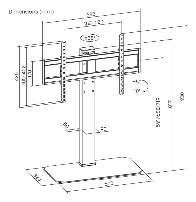 EAN 8435739901670 - AISENS DT86TS-291 soporte para TV 2,18 m (86") imagen 6