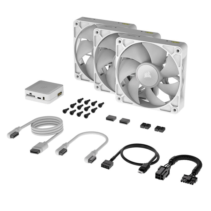 EAN 0840006680963 - Corsair iCUE LINK RX120 RGB Carcasa del ordenador Ventilador 12 cm Blanco 3 pieza(s) imagen 3