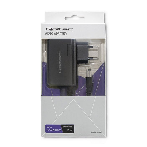 EAN 5901878507736 - Qoltec 50773 adaptador e inversor de corriente Interior 15 W Negro imagen 2