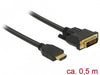 EAN 4043619856510 - DeLOCK 85651 adaptador de cable de vídeo 0,5 m HDMI tipo A (Estándar) DVI Negro imagen 1