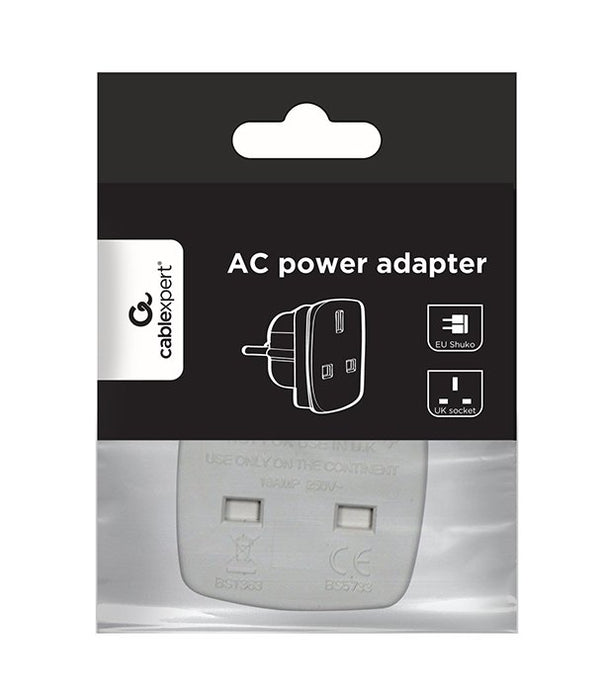 EAN 8716309079358 - Gembird A-AC-UKEU-001 adaptador de enchufe eléctrico Tipo G (RU) Tipo F Blanco imagen 2