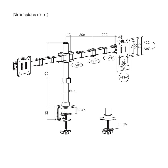 EAN 8435739902837 - AISENS DT35TSR-359 soporte para monitor 88,9 cm (35") Escritorio imagen 7