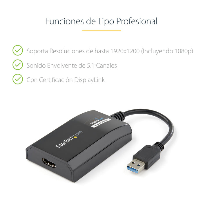 EAN 0065030857505 - StarTech.com USB32HDPRO Adaptador gráfico USB 1920 x 1200 Pixeles Negro imagen 9