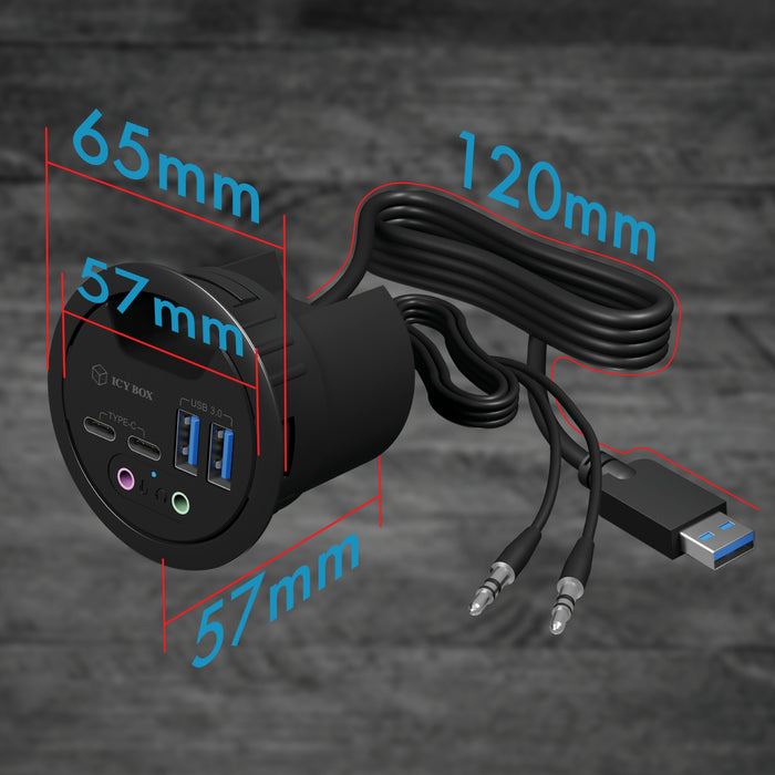 EAN 4250078168416 - ICY BOX IB-HUB1403B toma de corriente Antracita imagen 2