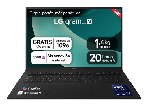 EAN 8806096458143 - LG 17Z90T-G.AA78B ordenador portatil Intel Core Ultra 7 255H Portátil 43,2 cm (17") WQXGA 16 GB LPDDR5x-S imagen 1