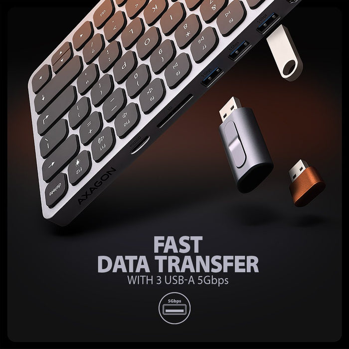 EAN 8595247908087 - Axagon HMC-KB-US base para portátil y replicador de puertos Alámbrico USB 3.2 Gen 1 (3.1 Gen 1) Type-C Gr imagen 7